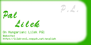 pal lilek business card
